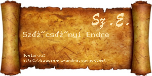 Szécsényi Endre névjegykártya