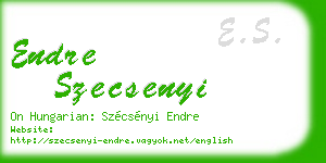 endre szecsenyi business card