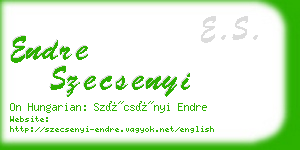 endre szecsenyi business card